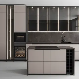 Kitchen no with appliances an island